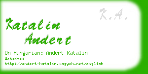katalin andert business card